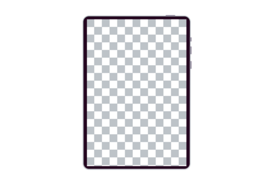 Digital tablet device displaying a checkered pattern on its screen, symbolizing a blank canvas or digital display
