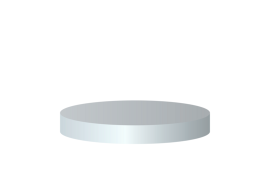 Realistic 3D gray cylinder pedestal isolated on a white background. An empty circular stage for product presentation, display, or award ceremony