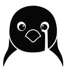Obraz premium Cute Round Penguin Face Illustration