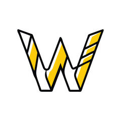 Abstract Gradient Geometric W Letter Logo Design