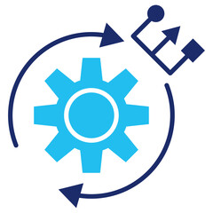 Algorithm Flat Blue Icon