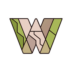Abstract Gradient Geometric W Letter Logo Design