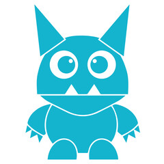 Geometric Blue Monster Character