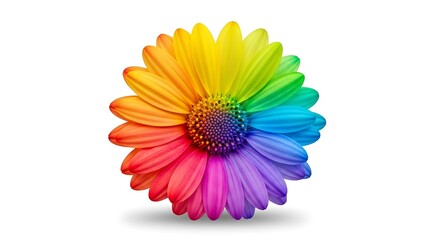 Colorful flower petals display a rainbow spectrum of hues.
