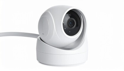 Security camera for indoor monitoring with sleek design and adjustable lens