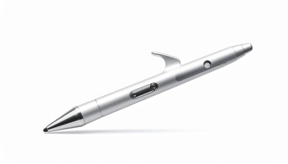 Sleek silver pen on a clean surface showcasing modern design and functionality