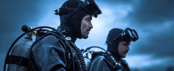 Underwater demolition divers ready gear for an upcoming mission.