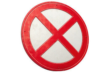 Red and white no stopping sign isolated on transparent background