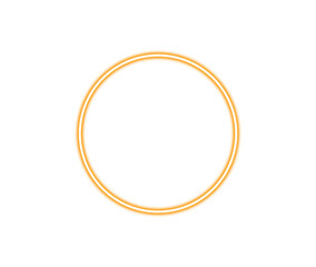 Abstract orange circle with white line simple and modern art on transparent background