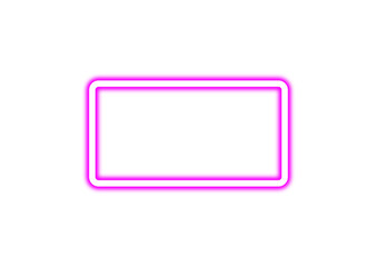 Fototapeta premium Neon pink and white rectangle frame against a solid design on transparent background