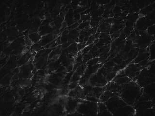 Abstract background of dark, rippling water with black reflections creating a dynamic, textured pattern. The high contrast and monochrome palette provide a moody, elegant, and mysterious feel.