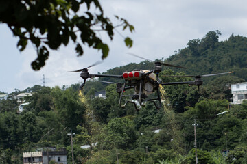 agricultural drone spraying pesticides