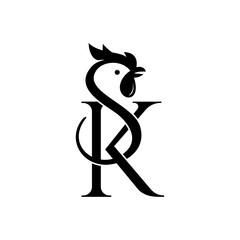 SK logo with chicken head in the letter S 