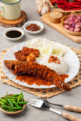 Fried Catfish (Indonesia : lele goreng) with sambal balado is Traditional Indonesian Culinary Food