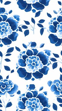 Tile pattern of camelia wallpaper backgrounds porcelain white.