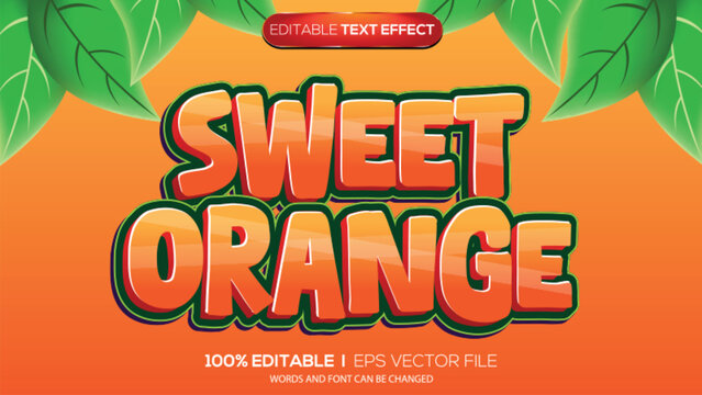 3d text effect sweet orange theme