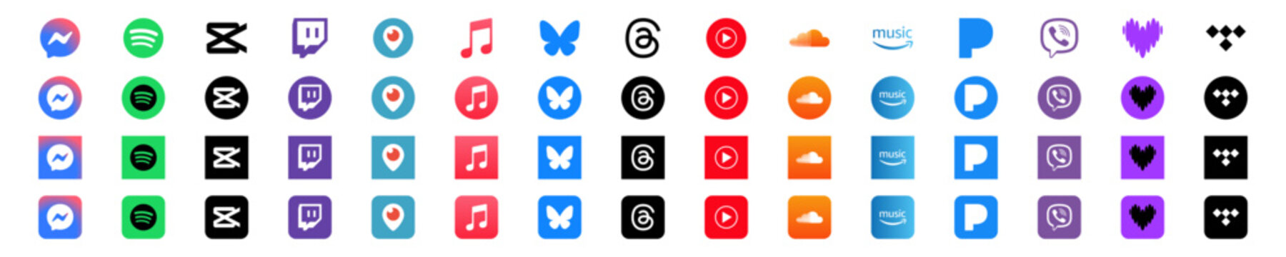 Vector isolated Social Media icon set