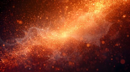 Shiny stardust glow with orange dust and magical light png.