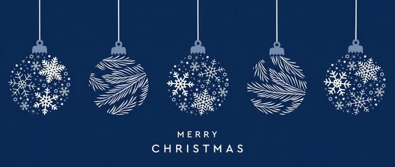 christmas greetings with hanging ball decoration illustrated animation - Powered by Adobe