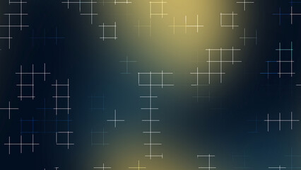 Dark Blue Gold Soft Glow Grid Line Abstract Background