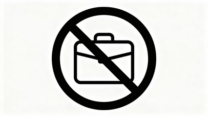 A black and white sign with a red border that says "No Suitcase" on it