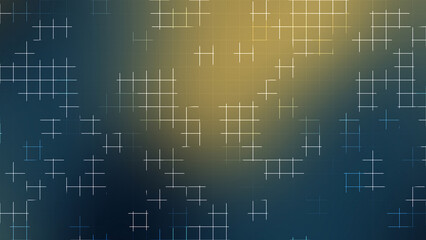 Dark Blue and Gold Grid Line Abstract Background with Glowing Geometric Pattern