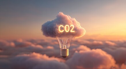 Lightbulb cloud CO2 sunset