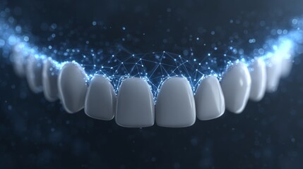 Futuristic dental anatomy hyper-detailed tooth and gum graphic visualization in a digital environment