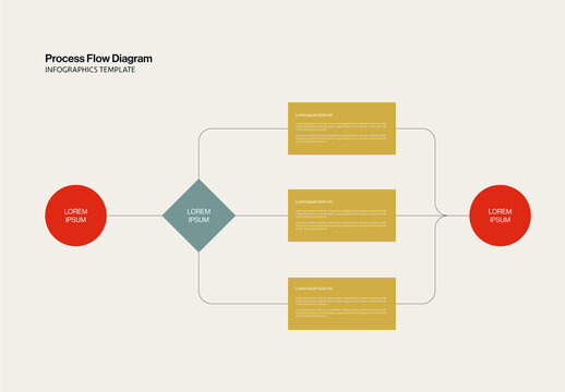 Process Flow Diagram Infographic Template Minimal Design