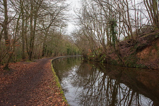 View of a British canal in rural setting