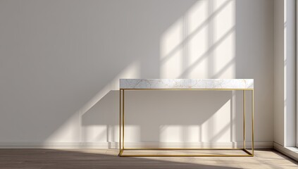 Modern console table in minimalist room