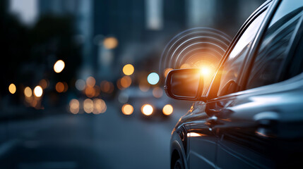 Vehicle advanced driver assistance system utilizes sensors signal waves defocused road background enhanced safety technology automotive innovation scene smart vehicle