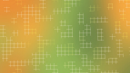 Green Orange Gradient Grid Line Background with Abstract Geometric Pattern
