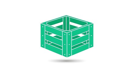 Wooden crate box container storage packaging transport shipping cargo vector graphic