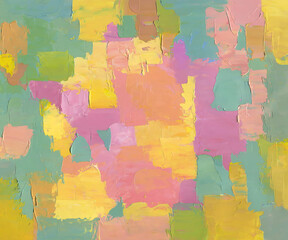 Picturesque oil paint textures as colorful abstract background, patchwork pattern, сolorfull wallpaper, art print, etc.