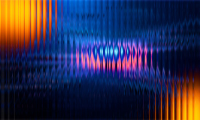 blue, pink and yellow ribbed glass wave lines abstract background