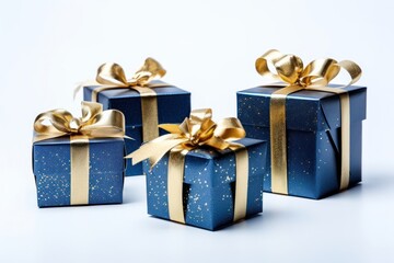 Obraz premium Elegant blue gift boxes