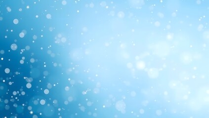 Fototapeta premium Abstract blurry blue background. Snowflakes are falling, christmas background for advertisement and products. 
