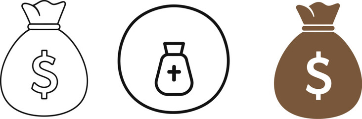 Grab this money bag icon set to elevate your designs