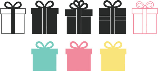 Colorful gift boxes for birthdays, celebrations, holidays