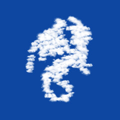 Clouds in the shape of a dragon symbol on a transparent background. A symbol consisting of clouds in the center. Illustration on transparent background