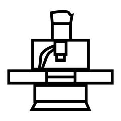 vector illustration of a microscope outline icon