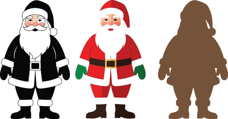 Festive Santa Claus illustrations for holiday cheer