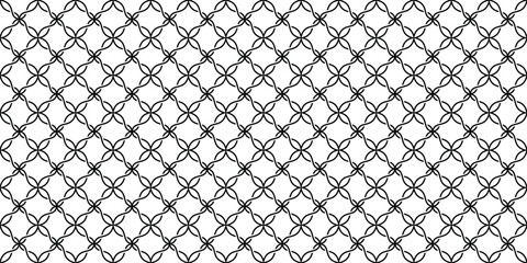 Fototapeta premium Vector seamless pattern with floral batik design. Monochrome abstract floral islami background. vector illustration