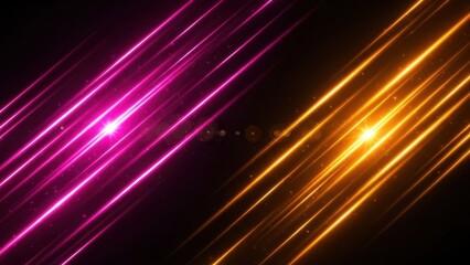 Dynamic Glowing Light Rays on a Dark Background