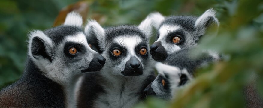 The group of lemurs participating in reciprocal grooming behavior