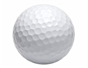Dimpled white sphere. Golf ball against a white background
