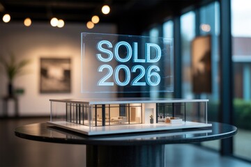 Sold 2026 hologram above modern real estate miniature model