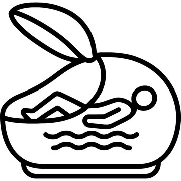 Float tank sensory deprivation pod outline icon vector