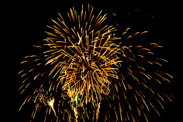 fireworks bursting in the night sky during a festive celebration event